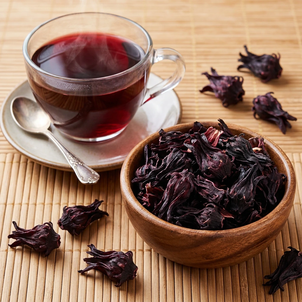 AI Generated Macro Close-up of Dried Hibiscus Petals